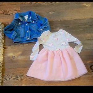 Denim Jacket & Unicorn Dress